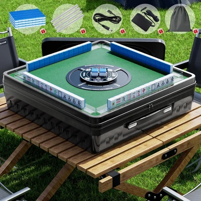 Gambar Set Meja Mahjong Portabel - Hitam
