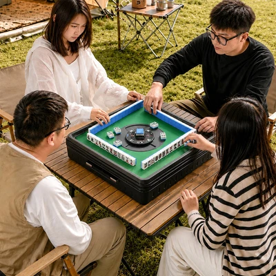 Gambar Berwyn Set Meja Mahjong Portabel - Hitam