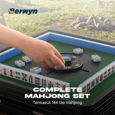 Gambar Berwyn Set Meja Mahjong Portabel Automatic - Hitam