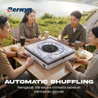 Gambar Berwyn Set Meja Mahjong Portabel Automatic - Putih