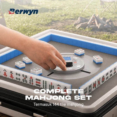 Gambar Berwyn Set Meja Mahjong Portabel Automatic - Putih