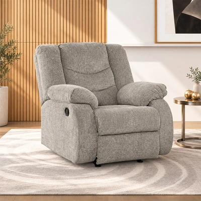 Gambar Ashley Tulen-11 Sofa Recliner Fabric 1 Seater - Abu-Abu