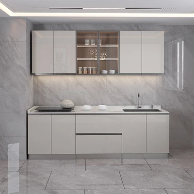 Gambar Informa Ilsa Kitchen Set Dengan Wastafel Sisi Kanan 240 cm - Krem Beige
