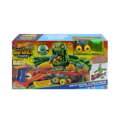 Gambar Hot Wheels Playset Monster Trucks Mutant Chaos Monster Takedown - Mix