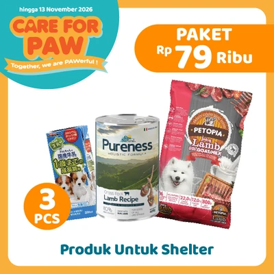 Gambar Care For Paw Paket-1 Makanan & Minuman Anjing Set 3 pcs