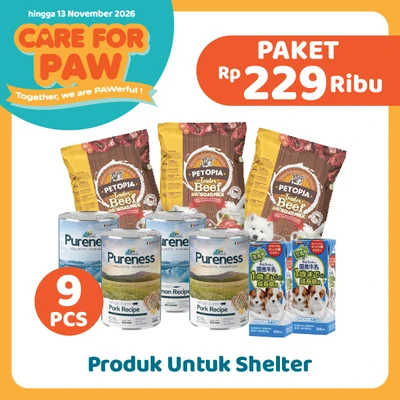 Gambar Care For Paw Paket-3 Makanan & Minuman Anjing Set 9 pcs