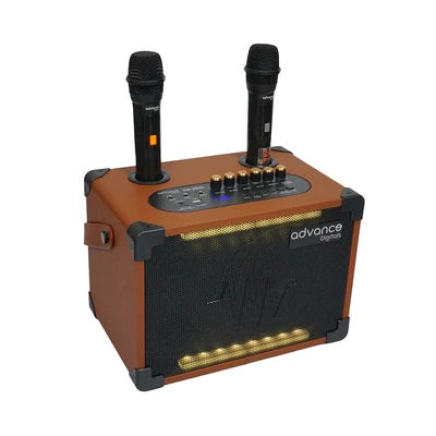 Gambar Advance Digitals Speaker Bluetooth Karaoke Portable 2 Mic KS-2823 - Cokelat