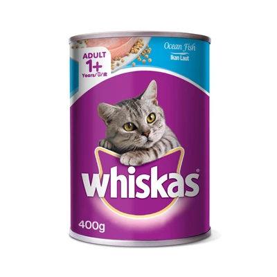 Gambar Whiskas Makanan Kucing Basah Adult Ocean Fish 400 gr