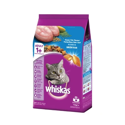Gambar Whiskas Makanan Kucing Kering Adult Ocean Fish 1.2 kg