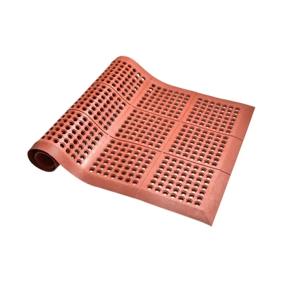 Gambar Krisbow Keset Kamar Mandi Anti Slip Karet Work Safe 90x150 cm - Oranye
