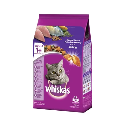 Gambar Whiskas 1.2 Kg Makanan Kucing Kering Adult Mackerel