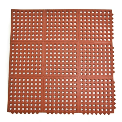 Gambar Krisbow Keset Kamar Mandi Anti Slip Karet Work Safe 90x90 cm - Terracota