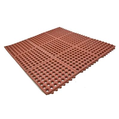 Gambar Krisbow Keset Kamar Mandi Anti Slip Karet Work Safe 90x90 cm - Terracota