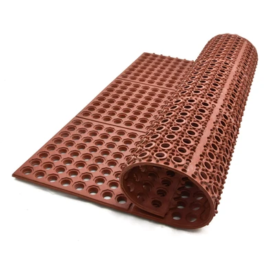 Gambar Krisbow Keset Kamar Mandi Anti Slip Karet Work Safe 90x90 cm - Terracota