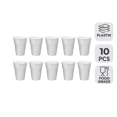 Gambar Komax Gelas Plastik Set 10 Pcs - Putih