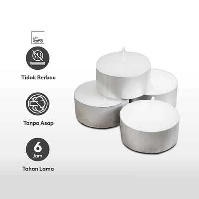 Gambar Arthome Set 100 Pcs Lilin Tealight - Putih