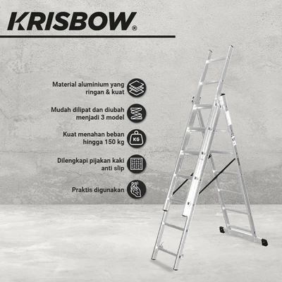 Gambar Krisbow Tangga Lipat Aluminium Kombinasi 7 Step