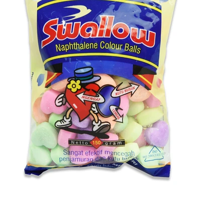 Gambar Bagus Swallow Kamper Lemari Naphthalene Love 150 gr