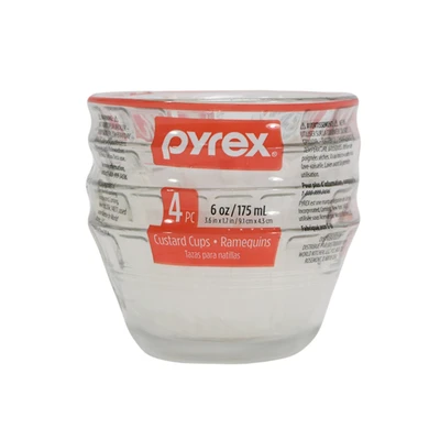 Gambar Pyrex Mangkuk Custard Kaca 175 ml Set 4 pcs Transparan