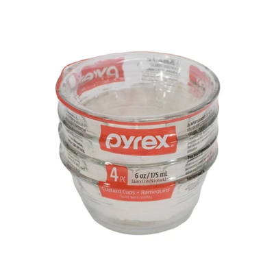 Gambar Pyrex Mangkuk Custard Kaca 175 ml Set 4 pcs Transparan