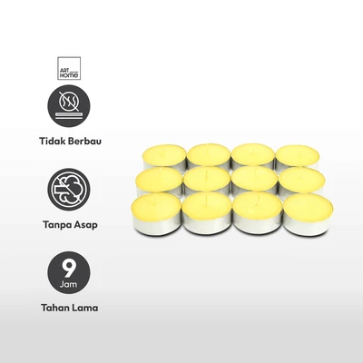 Gambar Arthome Lilin Tealight Citronella Set 12 pcs - Kuning