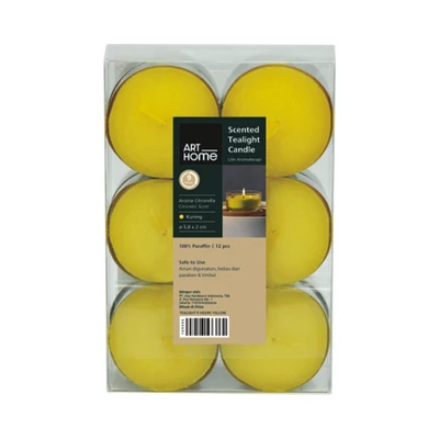 Gambar Arthome Lilin Tealight Citronella Set 12 pcs - Kuning