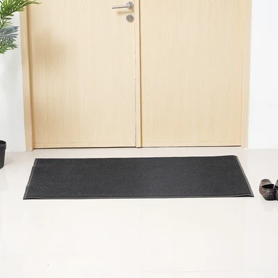 Gambar Krisbow Keset Pintu Polyester Charcoal 90x150 cm - Hitam