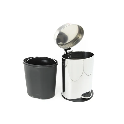Gambar Krisbow Tempat Sampah Pedal Stainless Steel Oval 5 Liter - Silver Mirror