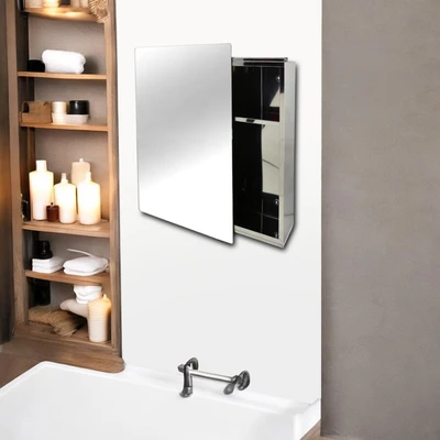 Gambar Fosa Kabinet Kamar Mandi Dengan Cermin 46x66x13 cm