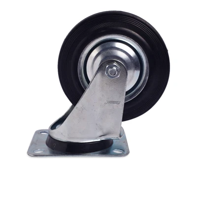 Gambar Krisbow Roda Troli Karet Swivel 15 cm - Hitam