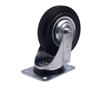 Gambar Krisbow Roda Troli Karet Swivel 15 cm - Hitam