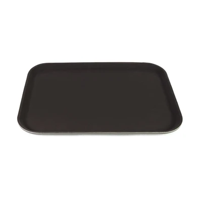 Gambar Kris Nampan Saji Plastik Anti Slip 30.5x41.5 cm - Cokelat Tua
