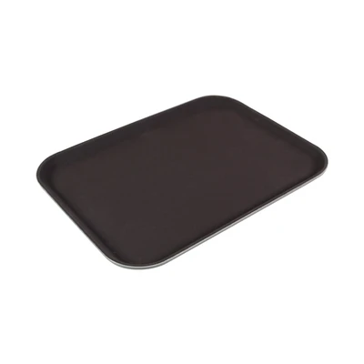 Gambar Kris Nampan Saji Plastik Anti Slip 30.5x41.5 cm - Cokelat Tua