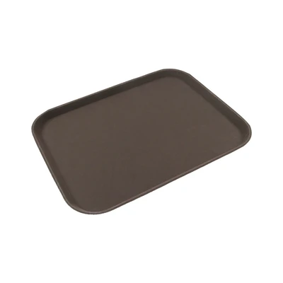 Gambar Kris Nampan Saji Plastik Anti Slip 46x35 cm - Cokelat Tua