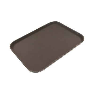 Gambar Kris Nampan Saji Plastik Anti Slip 38x51.5 cm - Cokelat Tua