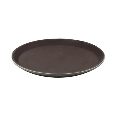 Gambar Kris Nampan Saji Anti Slip Plastik Round 28 cm - Cokelat