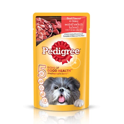 Gambar Pedigree Makanan Anjing Basah Adult Beef 130 gr