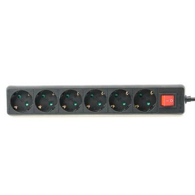 Gambar Krisbow Stop Kontak 6 Soket KF-B-06KP - Hitam