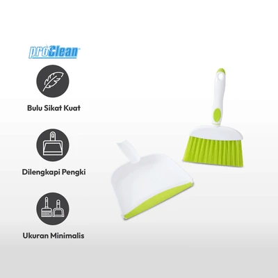 Gambar Proclean Sapu Dan Pengki Mini - Hijau Putih