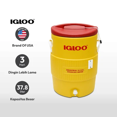 Gambar Igloo Dispenser Minuman Plastik Industrial Cooler 37 Liter - Kuning