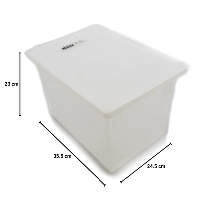 Gambar Clover Kotak Penyimpanan Dengan Tutup 35.5x24.5x23 cm - Putih