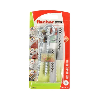 Gambar Fischer Sekrup Mata Kait Nylon 10x60 mm Set 2 pcs
