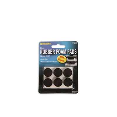 Gambar Krisbow Bantalan Karet Busa 1.9 cm 12 Pcs - Hitam