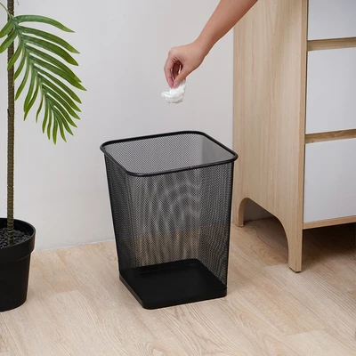 Gambar Stora Tempat Sampah Besi Mesh Square 29 Liter - Hitam