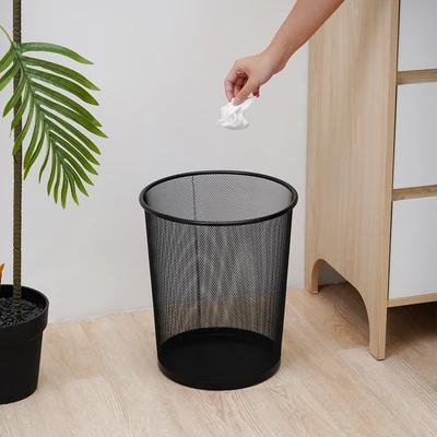 Gambar Stora Tempat Sampah Besi Mesh Round 19 Liter - Hitam