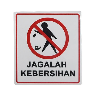 Gambar Krisbow Stiker Anodized Jagalah Kebersihan 9x10 cm