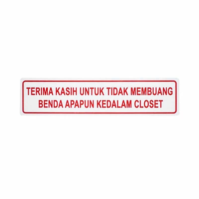Gambar Krisbow Stiker Anodized Terima Kasih Tidak Membuang Benda Apapun Kedalam Closed 4.5x19.5 cm