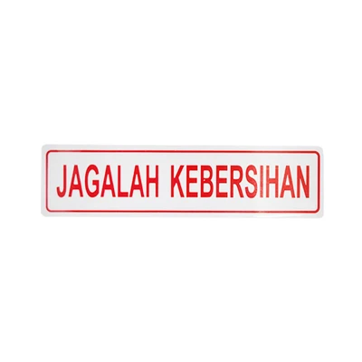 Gambar Krisbow Stiker Anodized Jagalah Kebersihan 4.5x19.5 cm