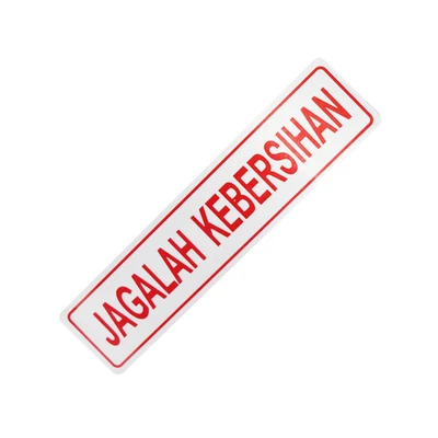 Gambar Krisbow Stiker Anodized Jagalah Kebersihan 4.5x19.5 cm
