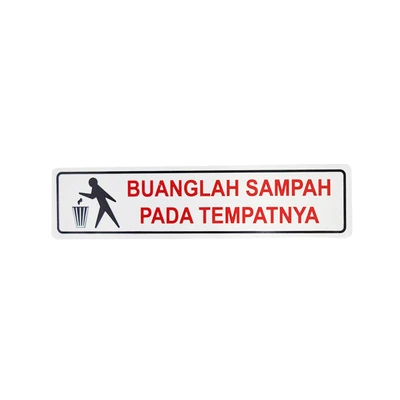 Gambar Krisbow Stiker Anodized Buanglah Sampah Pada Tempatnya 4.5x19.5 cm
